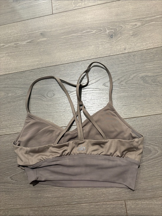 ALO Yoga Other - ALO Yoga Gravel Tan Brown Mesh Strappy Sports Bra Size Small